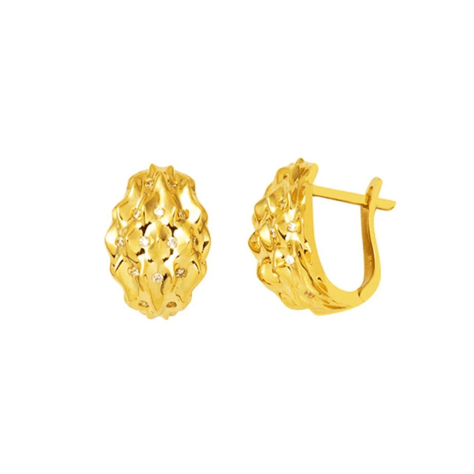 14 Carat Gold Sparkle Earrings